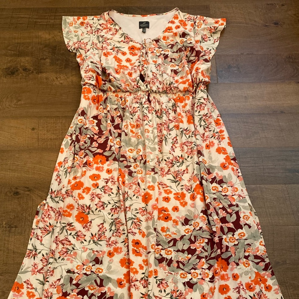 Adrianna Papell Floral Maxi Dress Romantic Flowy Feminine Plus Women’s 22W